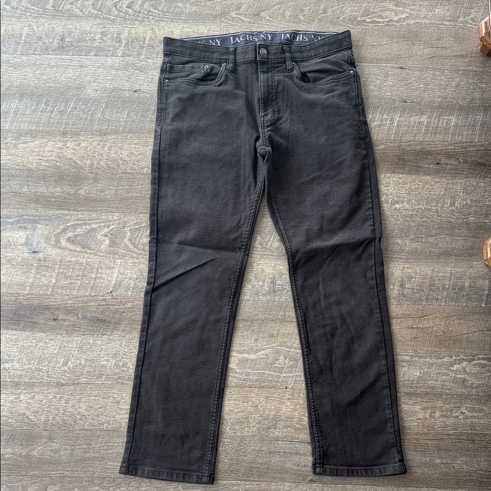 Jachs Men's Black Straight Jeans, 34/30